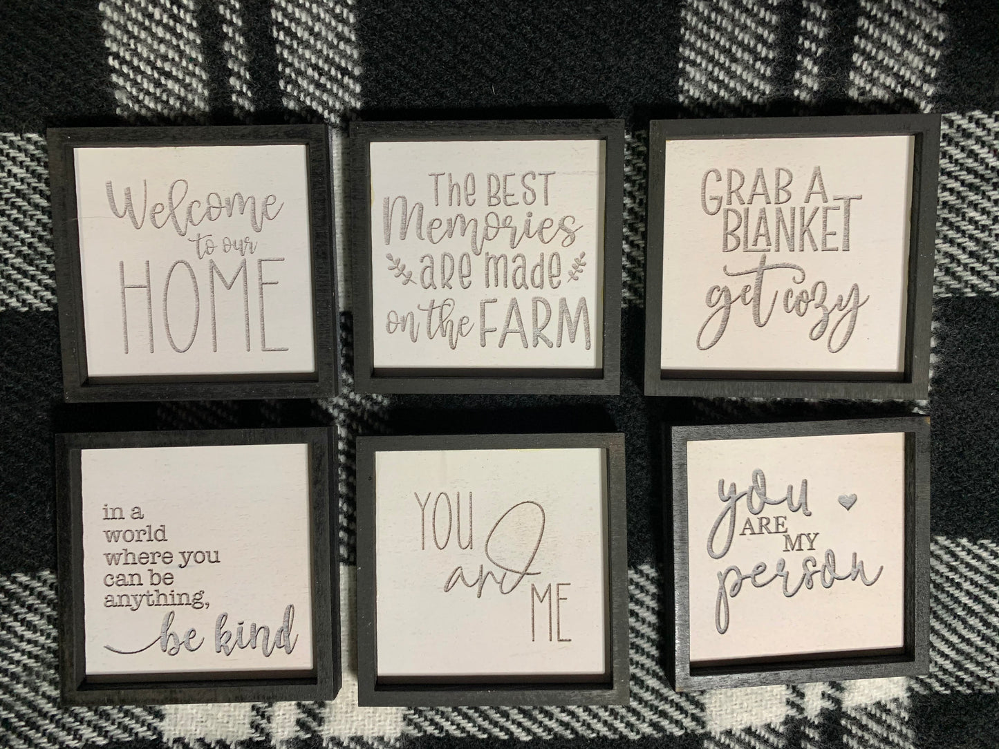 Miniature Farmhouse Signs: Set of 6 for Tiered Tray Laser File GLOWFORGE ready
