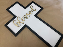Load image into Gallery viewer, Simple Cross: Thankful Grateful Blessed options SVG File Laser Glowforge Ready