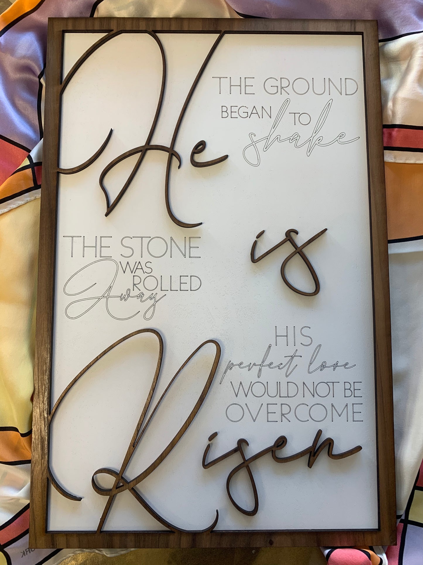 Layered Sign: He is Risen Glowforge Ready Laser FILE