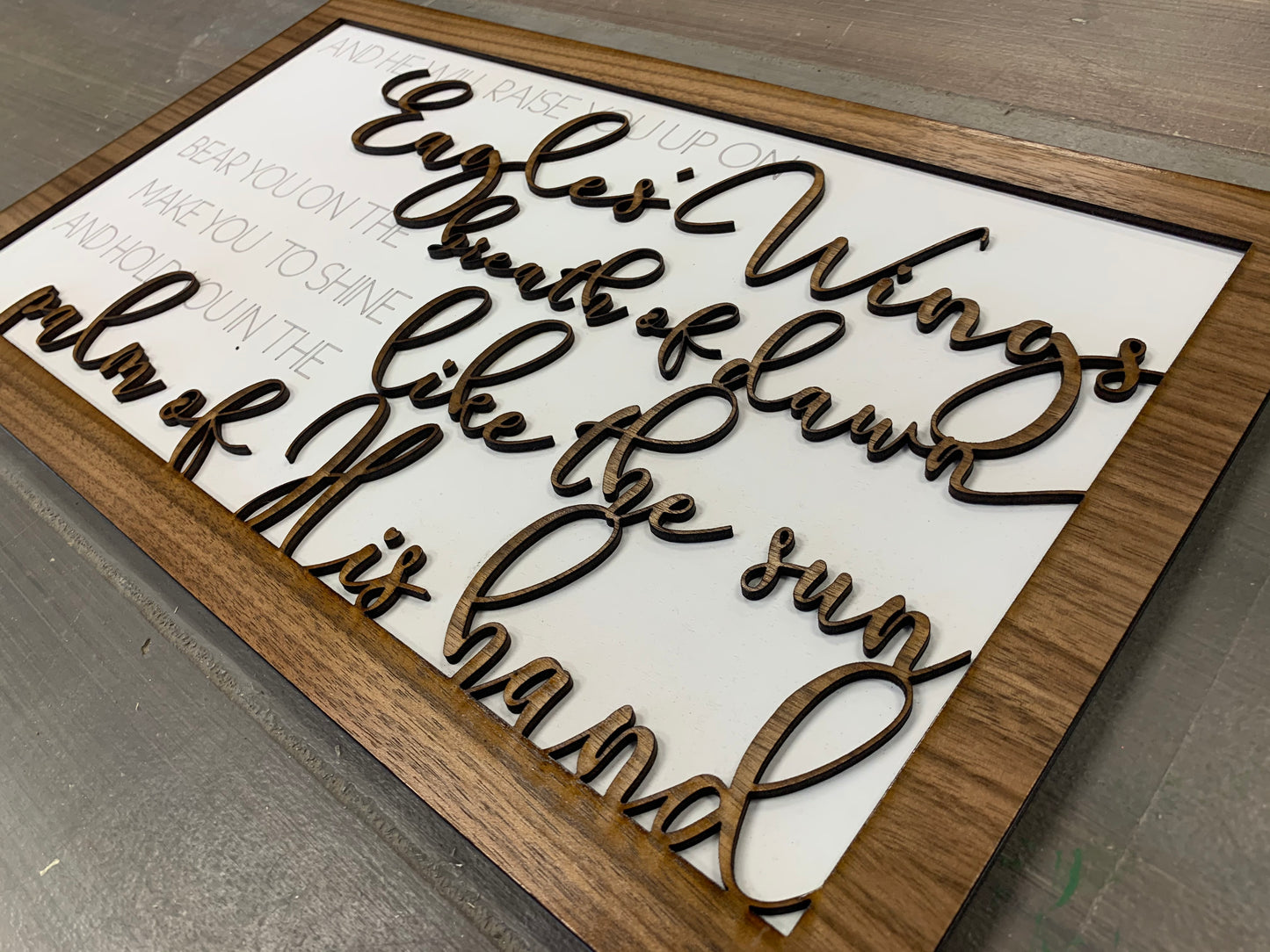 Layered Quote: Eagles' Wings SVG Laser File GLOWFORGE ready