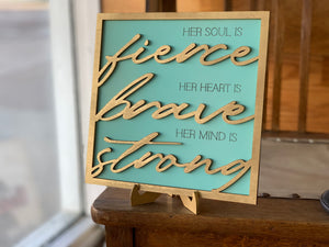 Layered Sign: Set of 2 Fierce Heart Game Changed Glowforge Ready Laser Files SVG