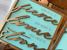 Load image into Gallery viewer, Layered Sign: Set of 2 Fierce Heart Game Changed Glowforge Ready Laser Files SVG