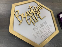 Load image into Gallery viewer, Layered Sign: Beautiful Girl You Can Do Amazing Things SVG File Laser Glowforge