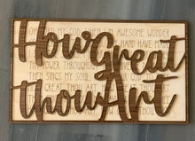 Load image into Gallery viewer, Layered Quotes: How Great Thou Art SVG File Glowforge Ready Laser