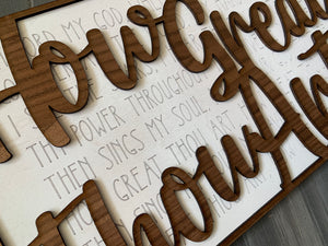Layered Quotes: How Great Thou Art SVG File Glowforge Ready Laser