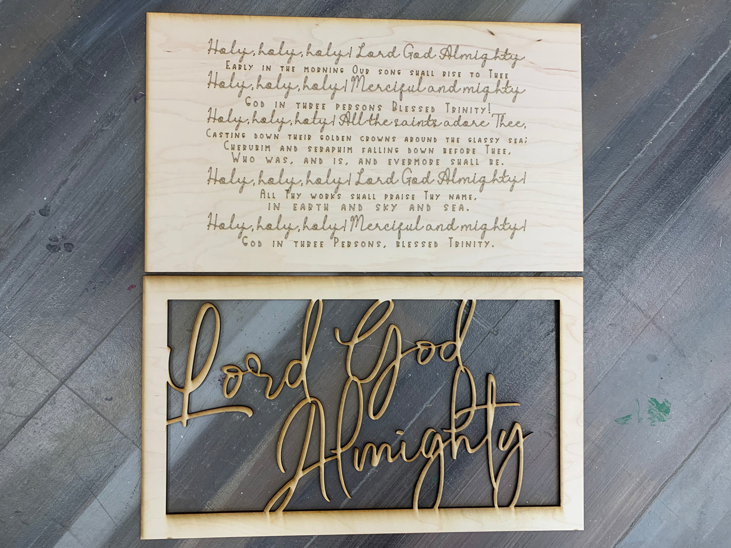 Layered Quote: Holy, Holy, Holy, Lord God Almighty SVG Laser File Glowforge
