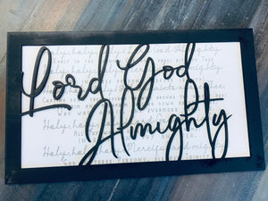 Layered Quote: Holy, Holy, Holy, Lord God Almighty SVG Laser File Glowforge