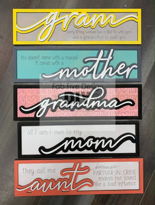 Women in Our Lives Layered Sign Bundle A: SVG Files Laser Cut Glowforge Ready