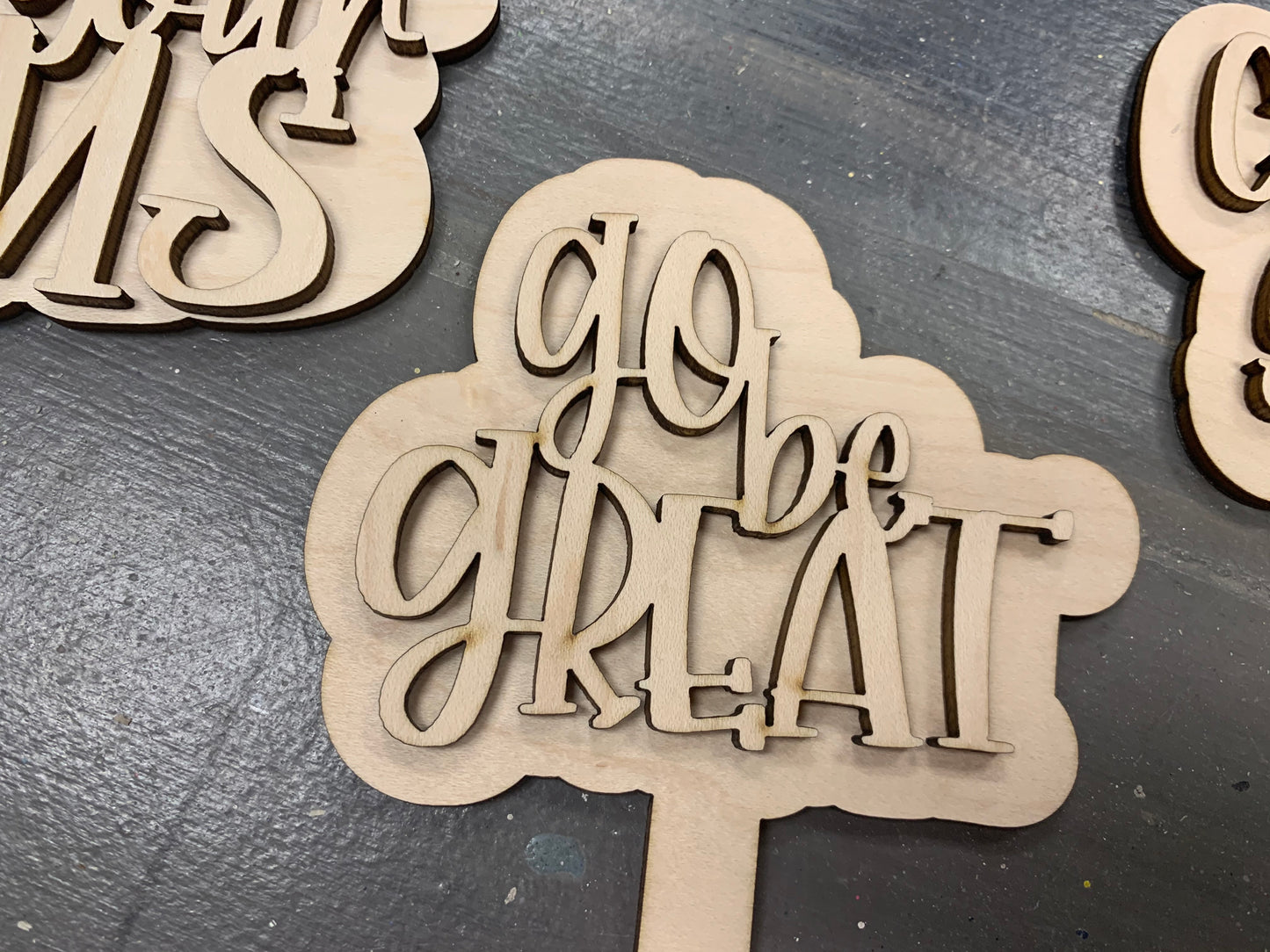 Graduation SVG Mini Signs on Sticks Decorations GLOWFORGE Laser Ready