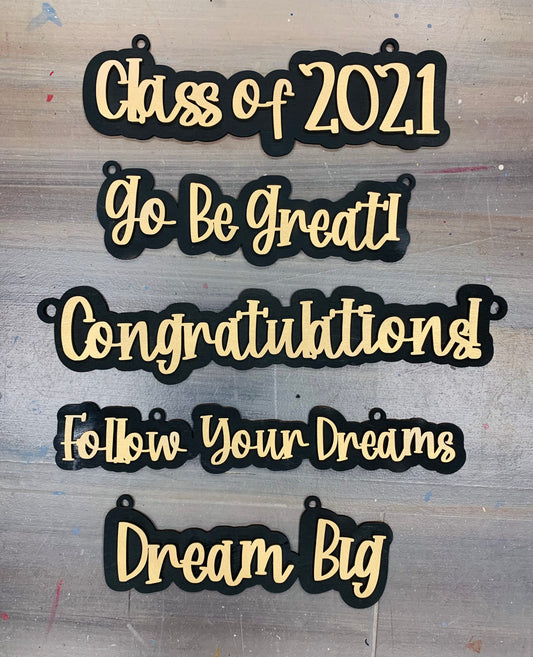 Set of 5 Graduation Signs SVG Digital Files Glowforge Thunder Laser Ready