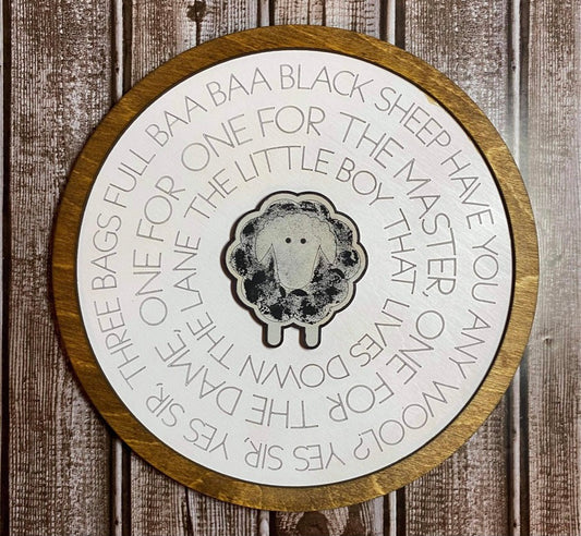 Layered Round Nursery Rhyme: Baa Baa Black Sheep and Sunshine Laser Ready SVG File Glowforge
