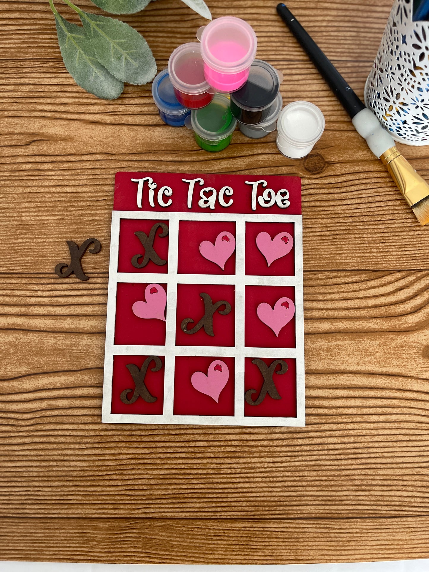 Valentine Tic Tac Toe Game DIY Kit for Kids SVG Laser Ready File