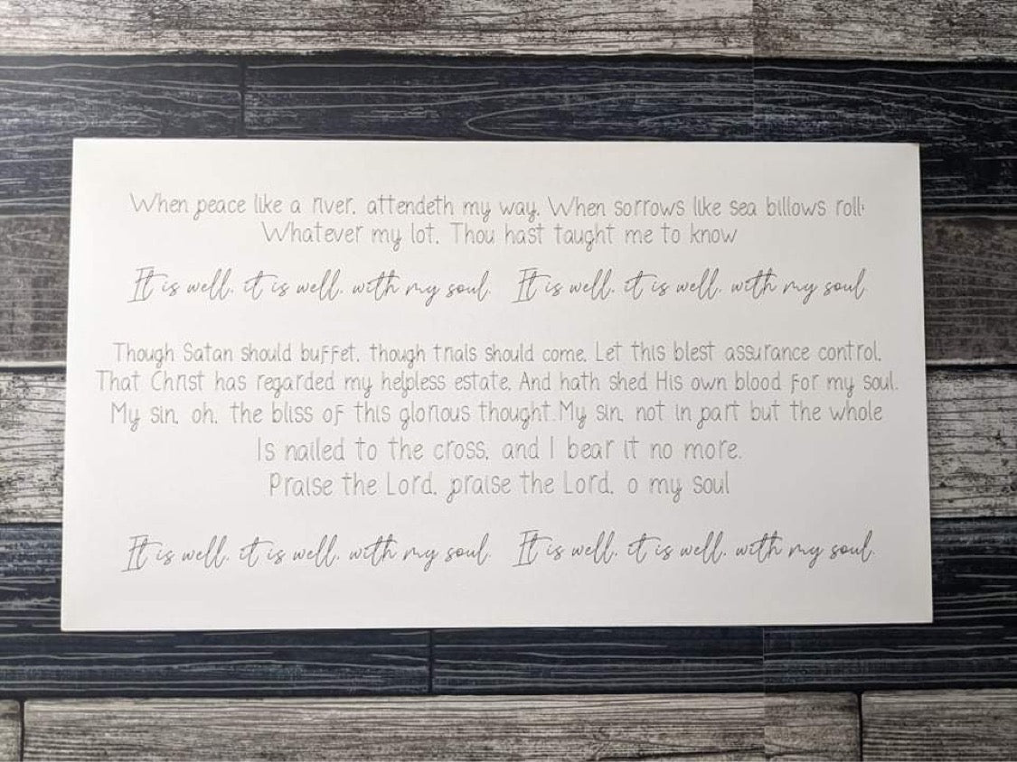 Layered Hymn: It is Well with my Soul SVG File Laser Ready Glowforge Thunder Laser