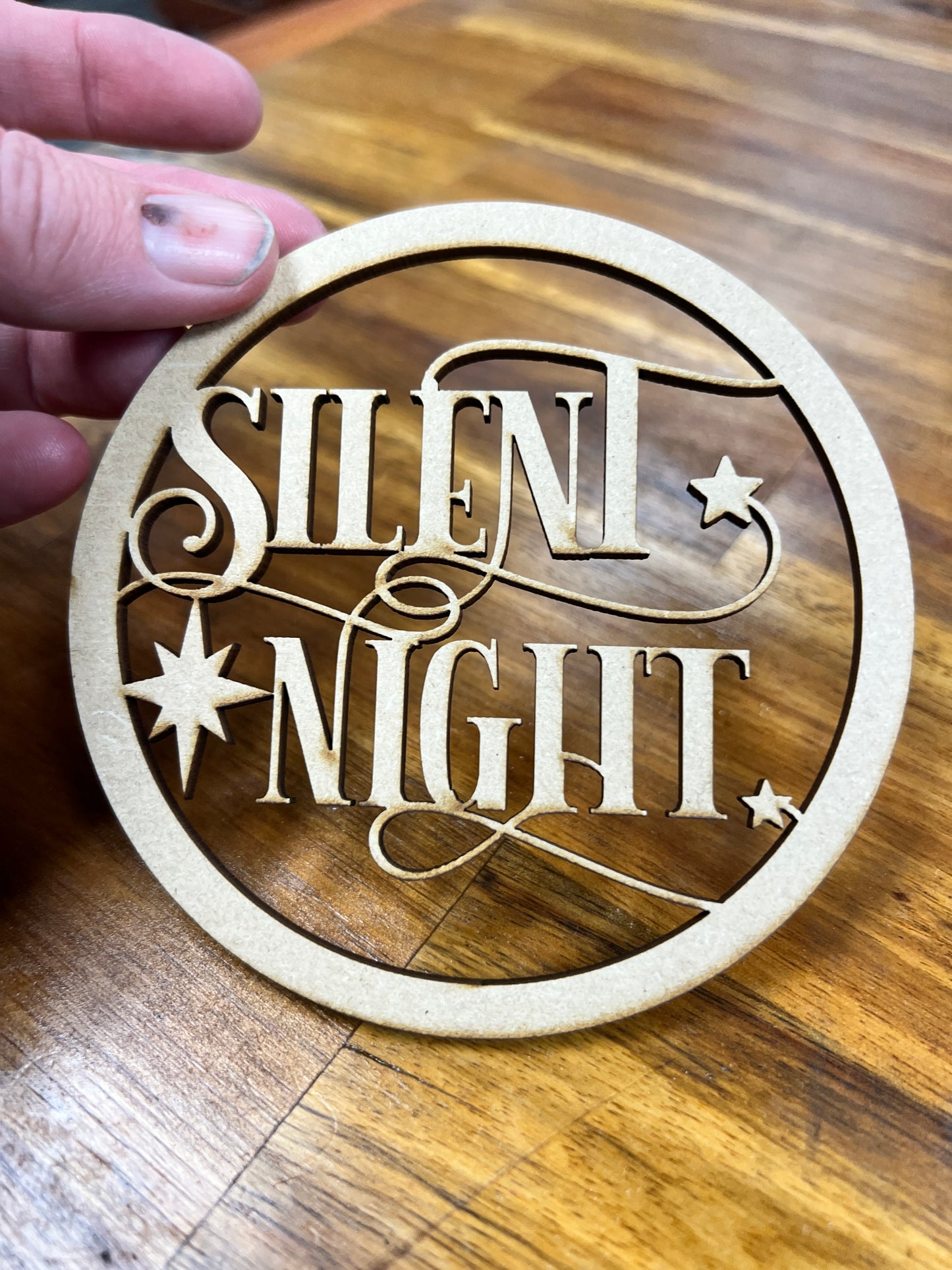 Christmas Ornament SVG File Glowforge Ready Laser: Silent Night