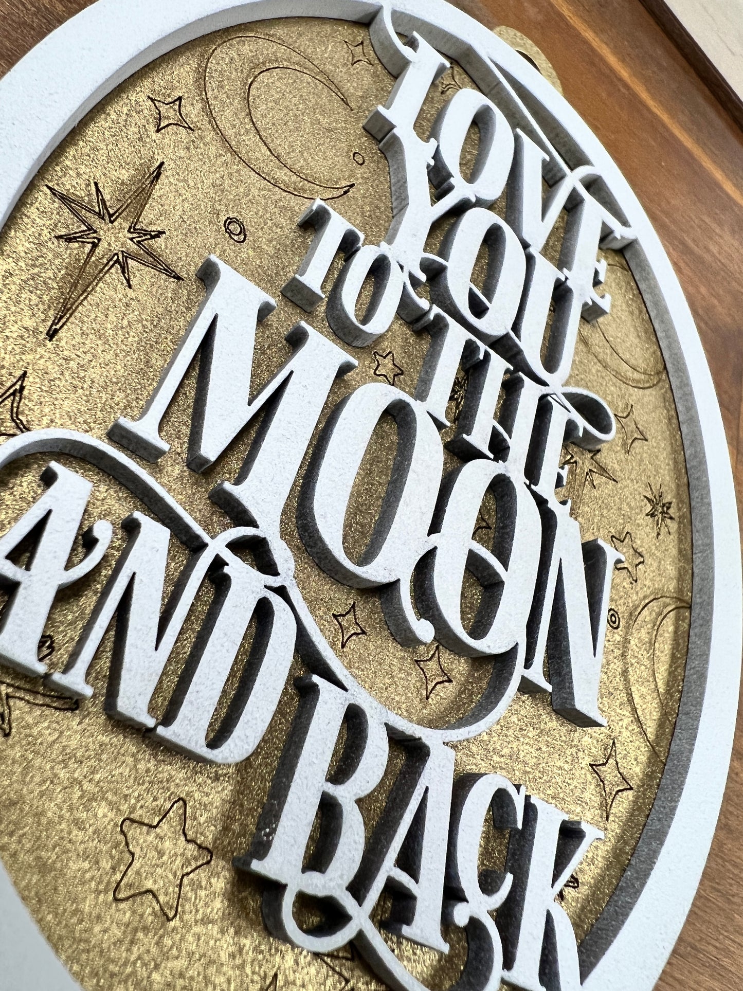 Ornament SVG File Glowforge Ready Laser: Love you to the Moon and Back