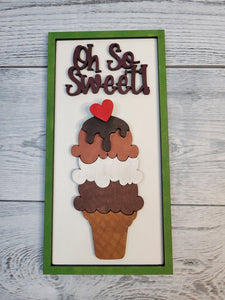 Oh So Sweet Ice Cream SVG DIY Kit Laser Ready File GLOWFORGE Birthday parties Valentines