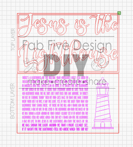 Layered Hymn: Jesus is the Lighthouse SVG File Laser Ready  Glowforge