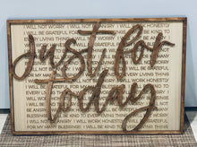 Load image into Gallery viewer, Just for Today: Laser Cut Wood Wall Decor