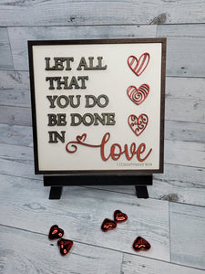Layered Sign: Let all you do be done in Love 1 Corinthians SVG Laser Ready File
