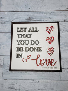 BUNDLE Set of 4 Valentine Love Scripture SVG Laser Ready Files Layered Wood Cut Designs