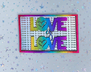 Layered Sign and Keychains: LOVE is LOVE SVG File Laser Ready Glowforge