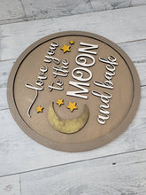 Load image into Gallery viewer, Layered Sign: Love you to the Moon and Back SVG Laser Ready File