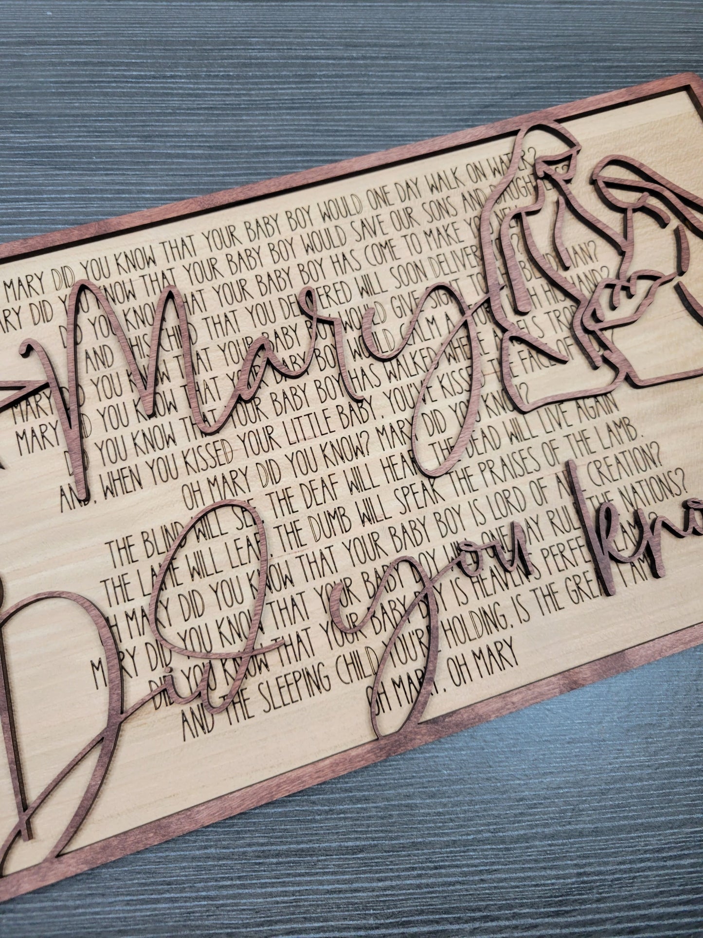 Layered Christmas Carol: Mary Did You Know SVG File Laser Glowforge Ready