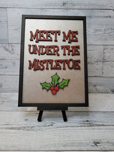 Meet Me Under the Mistletoe Laser Cut SVG File Holiday Christmas Winter Fun Home Decor