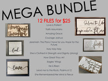 Load image into Gallery viewer, MEGA BUNDLE One DOZEN (12) Files Scripture Hymns Inspirational SVG Files Laser Ready Glowforge