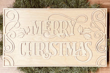 Load image into Gallery viewer, Scrolled Merry Christmas Sign SVG File Laser Ready