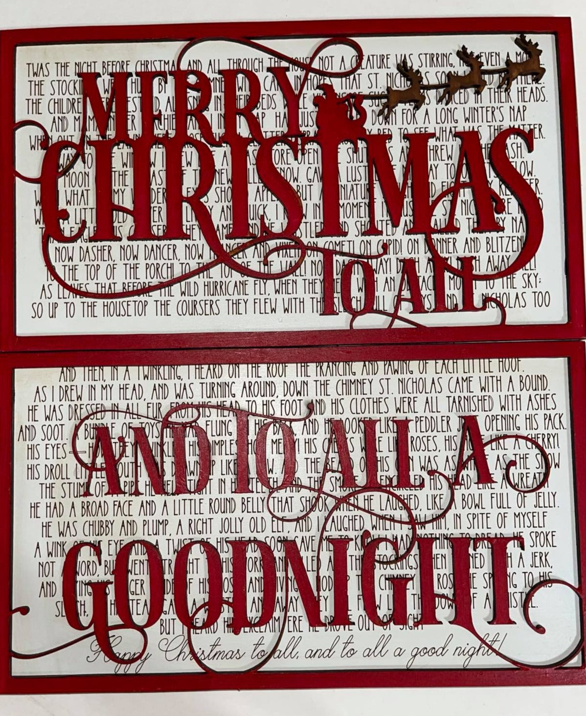 'Twas the NIght Before Christmas POEM Layered SIgn SVG Glowforge Laser Ready FIle