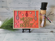 Load image into Gallery viewer, Merry and Bright Laser Cut SVG File Holiday Christmas Winter Fun Home Decor