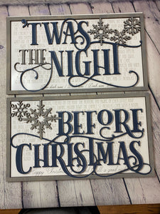 'Twas the NIght Before Christmas POEM Layered SIgn SVG Glowforge Laser Ready FIle