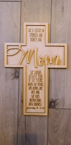 Cross: Mom Memorial THREE Options Blank Cross included SVG File Laser Ready Glowforge