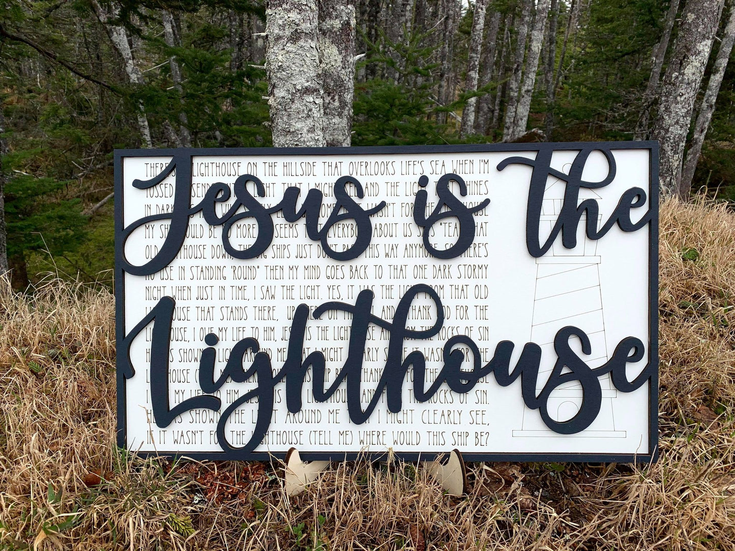 Layered Hymn: Jesus is the Lighthouse SVG File Laser Ready  Glowforge