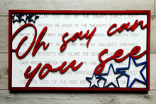 Load image into Gallery viewer, Layered Song: Star Spangled Banner Oh Say Can You See SVG Laser Ready File GLOWFORGE