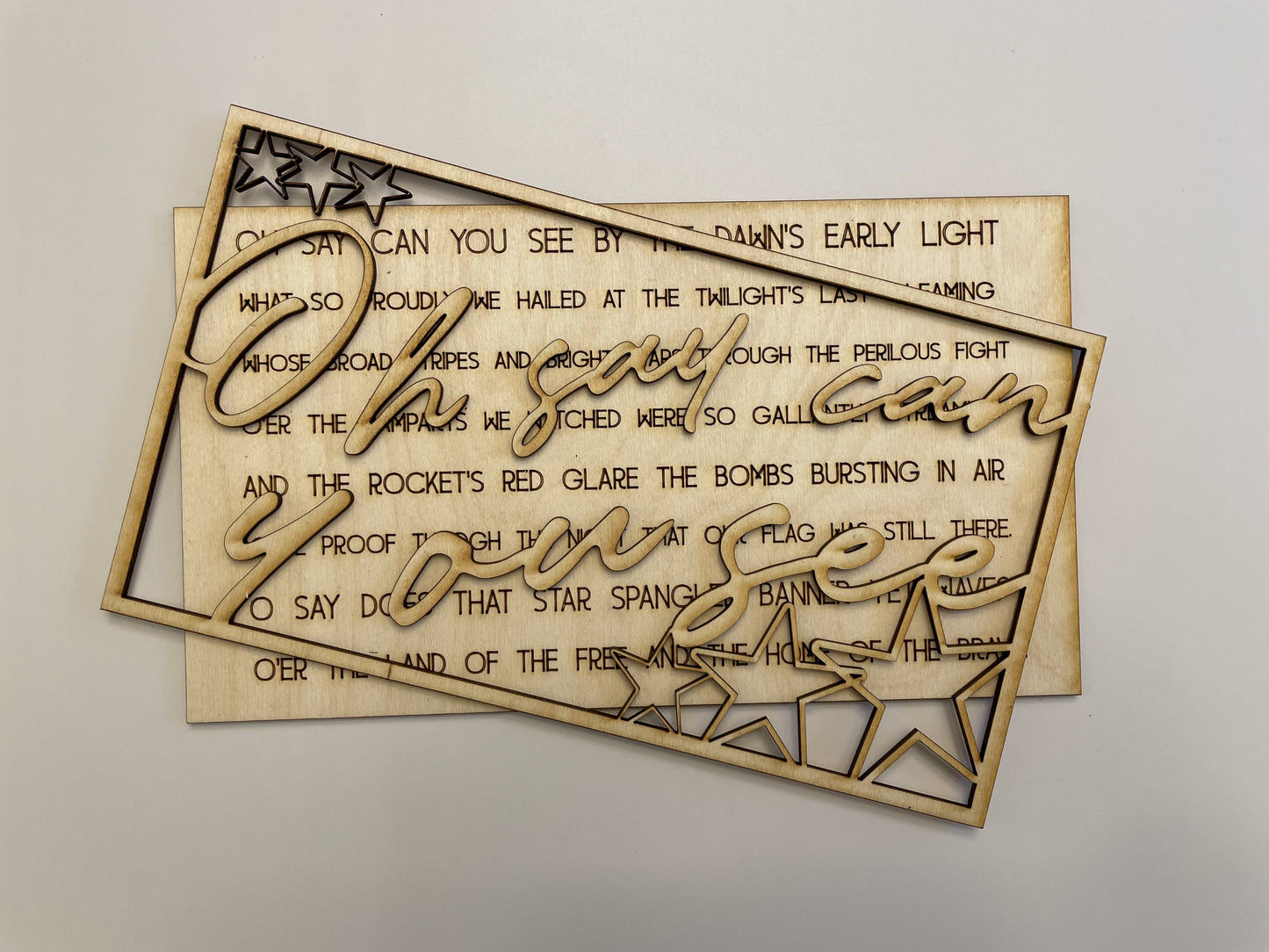 Layered Song: Star Spangled Banner Oh Say Can You See SVG Laser Ready File GLOWFORGE
