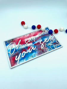Layered Song: Star Spangled Banner Oh Say Can You See SVG Laser Ready File GLOWFORGE