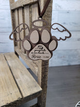 Load image into Gallery viewer, Paw Print Pet Memorial Ornament Laser Ready SVG File