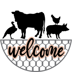 Welcome Farm Animal Door Hanger