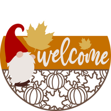 Load image into Gallery viewer, Fall Gnome Welcome Door Hanger
