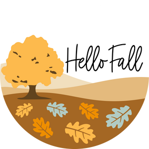 Hello Fall Trees Leaves Door Hanger