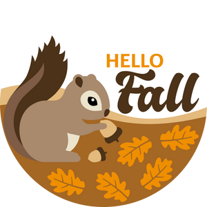 Hello Fall Squirrel Door Hanger
