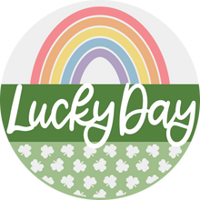 Load image into Gallery viewer, Lucky Day Rainbow St. Patrick&#39;s Day Door Hanger