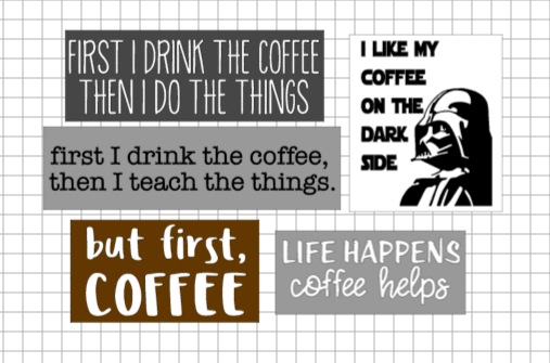 Take Home DIY Wood Mini Signs: Coffee Lovers (choose 2)