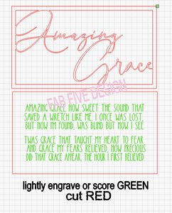 Layered Quotes: Amazing Grace SVG File Glowforge Ready