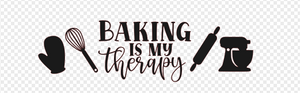 SVG File: Baking is my therapy