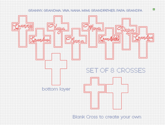 CROSSES: Grandparent Bundle with Base SVG File Laser Ready Glowforge