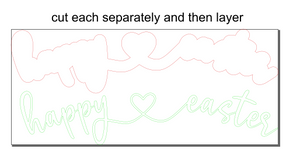 Happy Easter LAYERED banner SVG File Glowforge Laser File