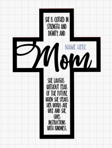 Cross: Mom Memorial THREE Options Blank Cross included SVG File Laser Ready Glowforge
